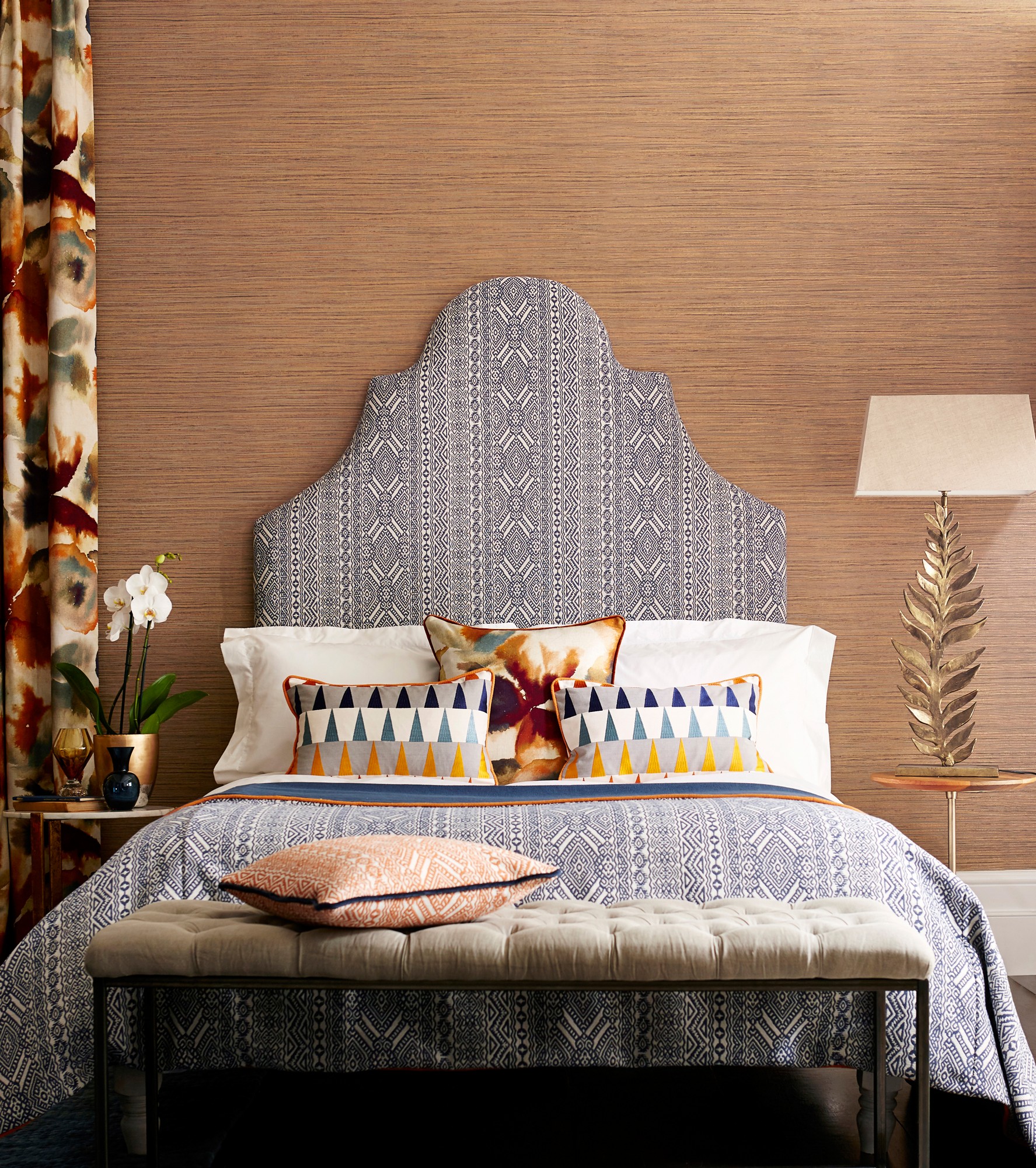 Azul Rust / Navy / Nordic Fabric by Harlequin - HETH132013