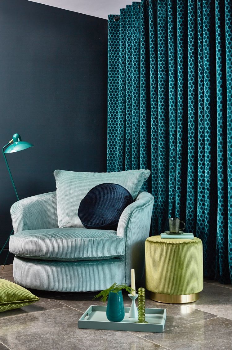 Prism Petrol Fabric by Prestigious Textiles - 4078/609