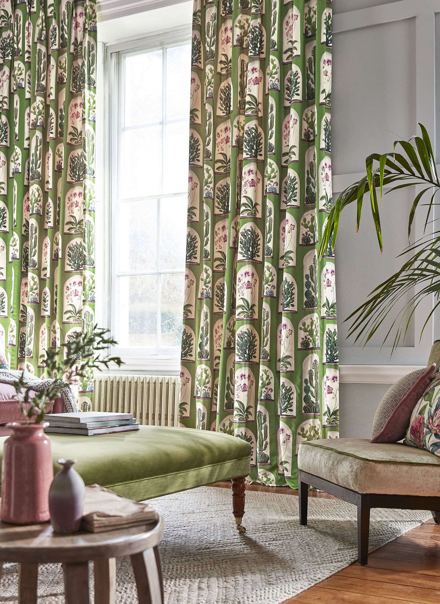 Terrariums Botanical Green Fabric by Sanderson - DGLA226570