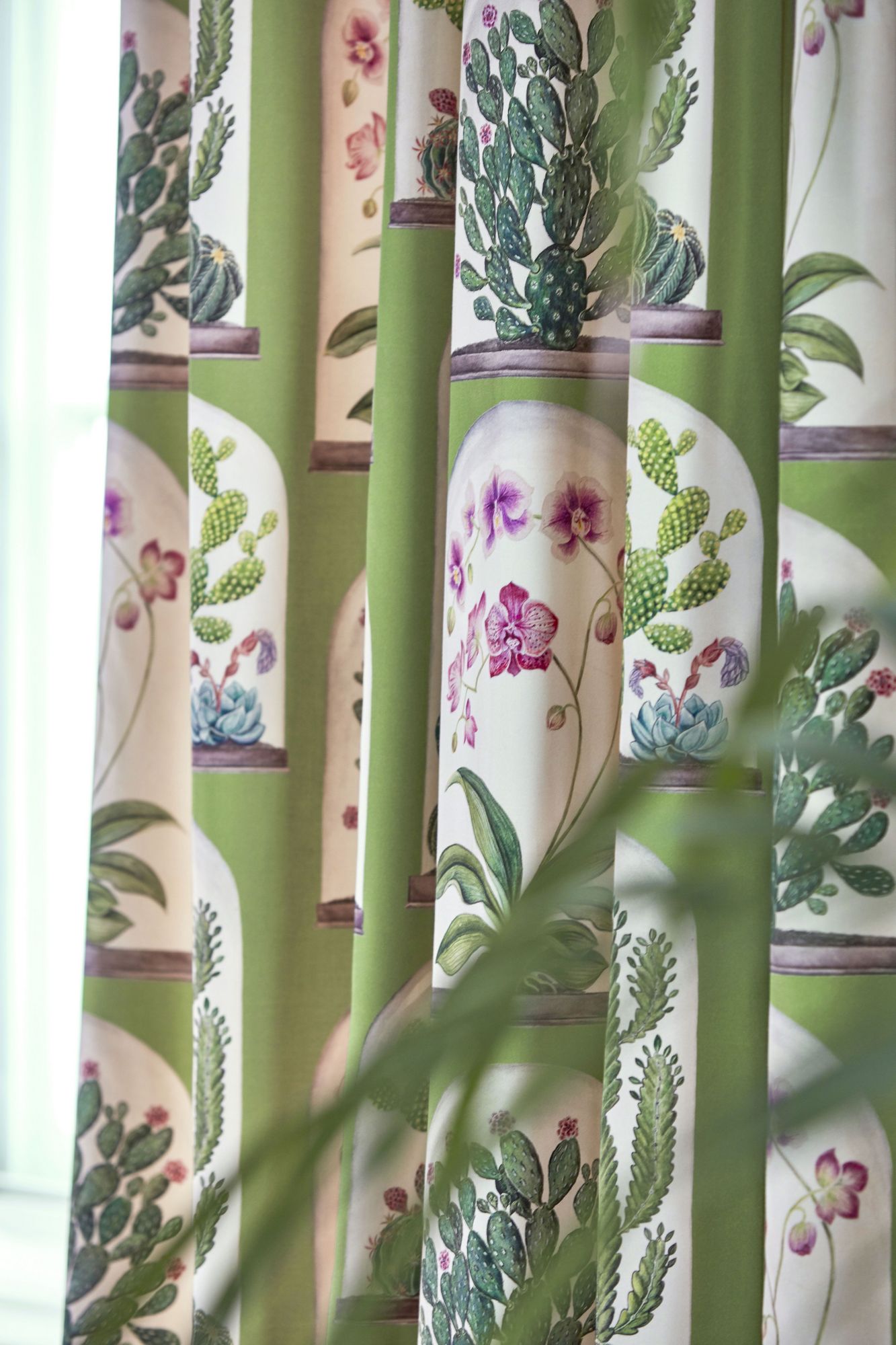 Terrariums Botanical Green Fabric by Sanderson - DGLA226570