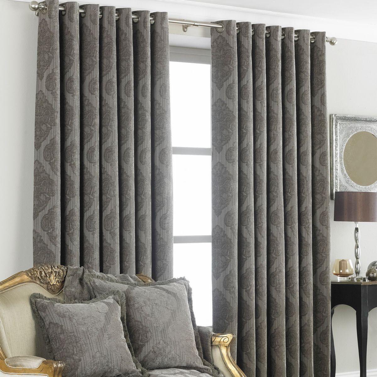 Winchester Mocha Eyelet Curtains by Paoletti - Ready Made Curtain