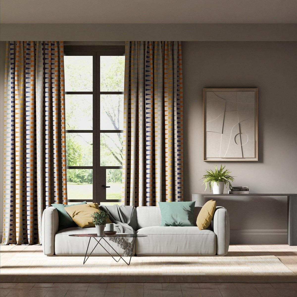 Azul Rust / Navy / Nordic Fabric by Harlequin - HETH132013