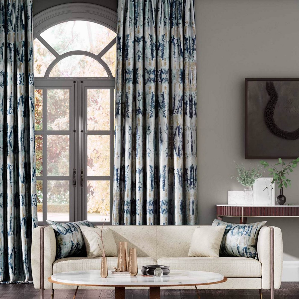 Takara Indigo / Denim Fabric by Harlequin - HMOS131369
