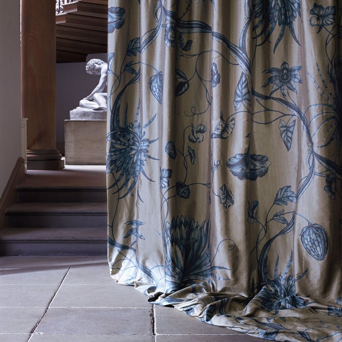 Phaedra Prussian Blue Fabric by Zoffany - ZPHA322601