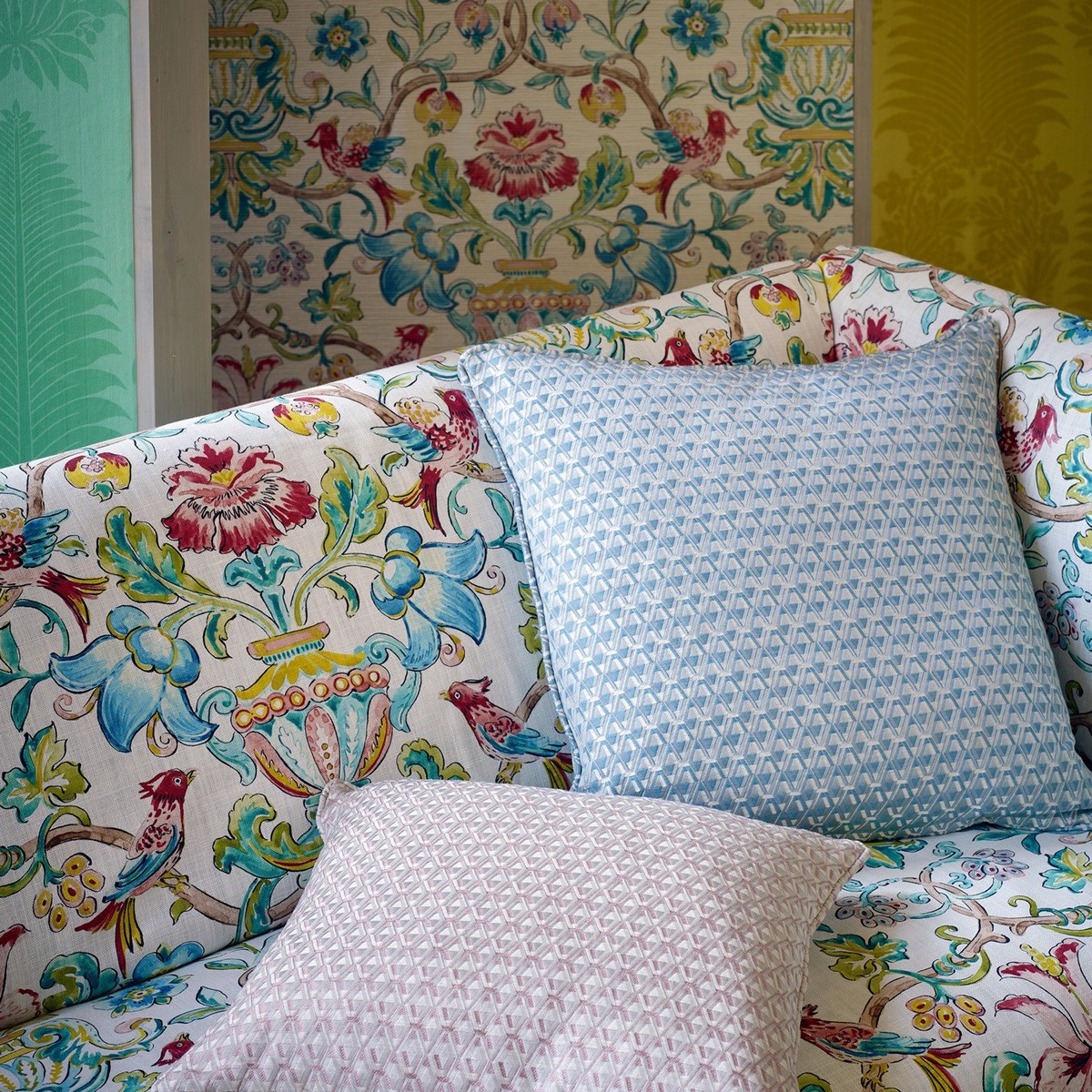 Pompadour Print Multi Fabric by Zoffany - ZCOT322743