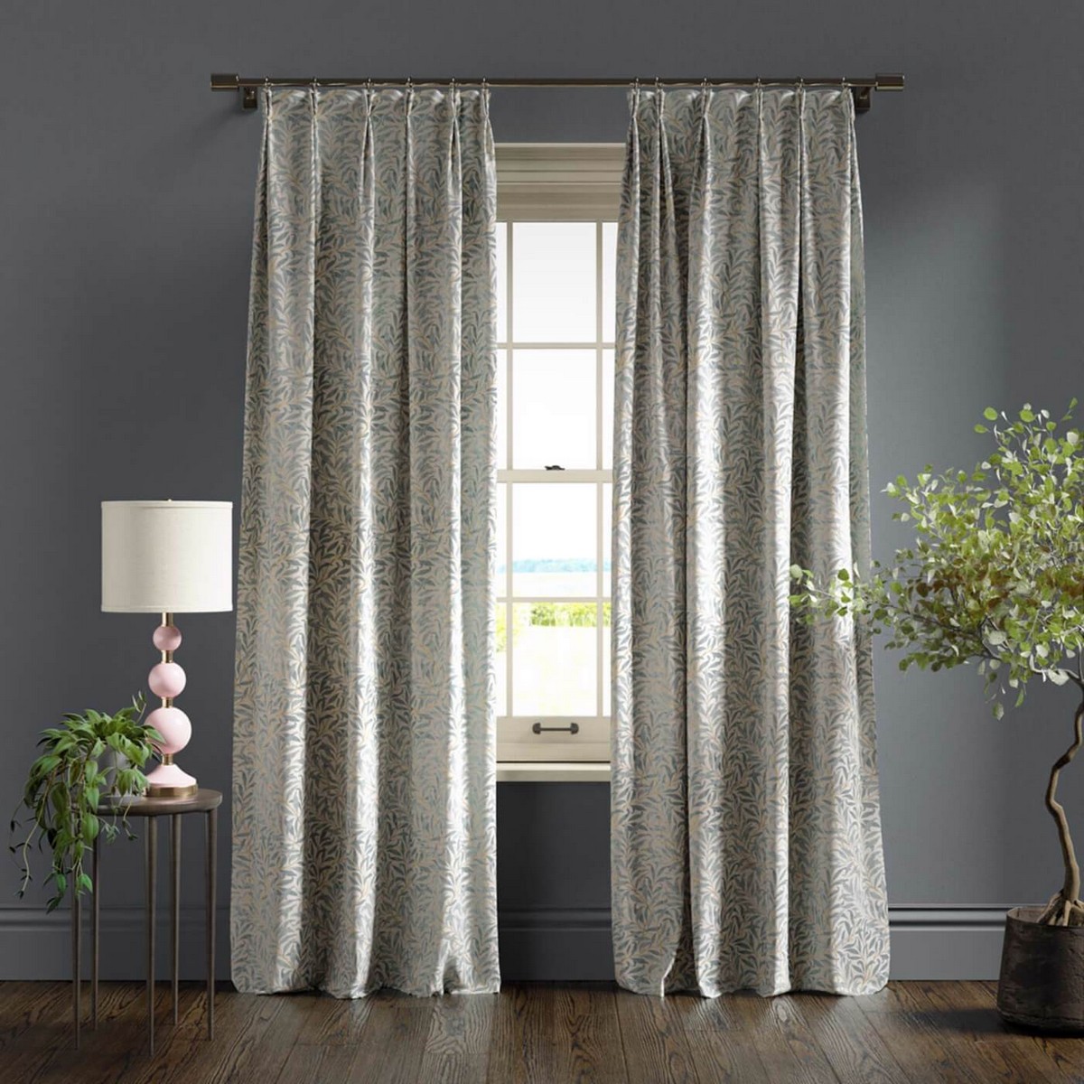 Willow Boughs Mineral Fabric by Clarke & Clarke - F1679/02