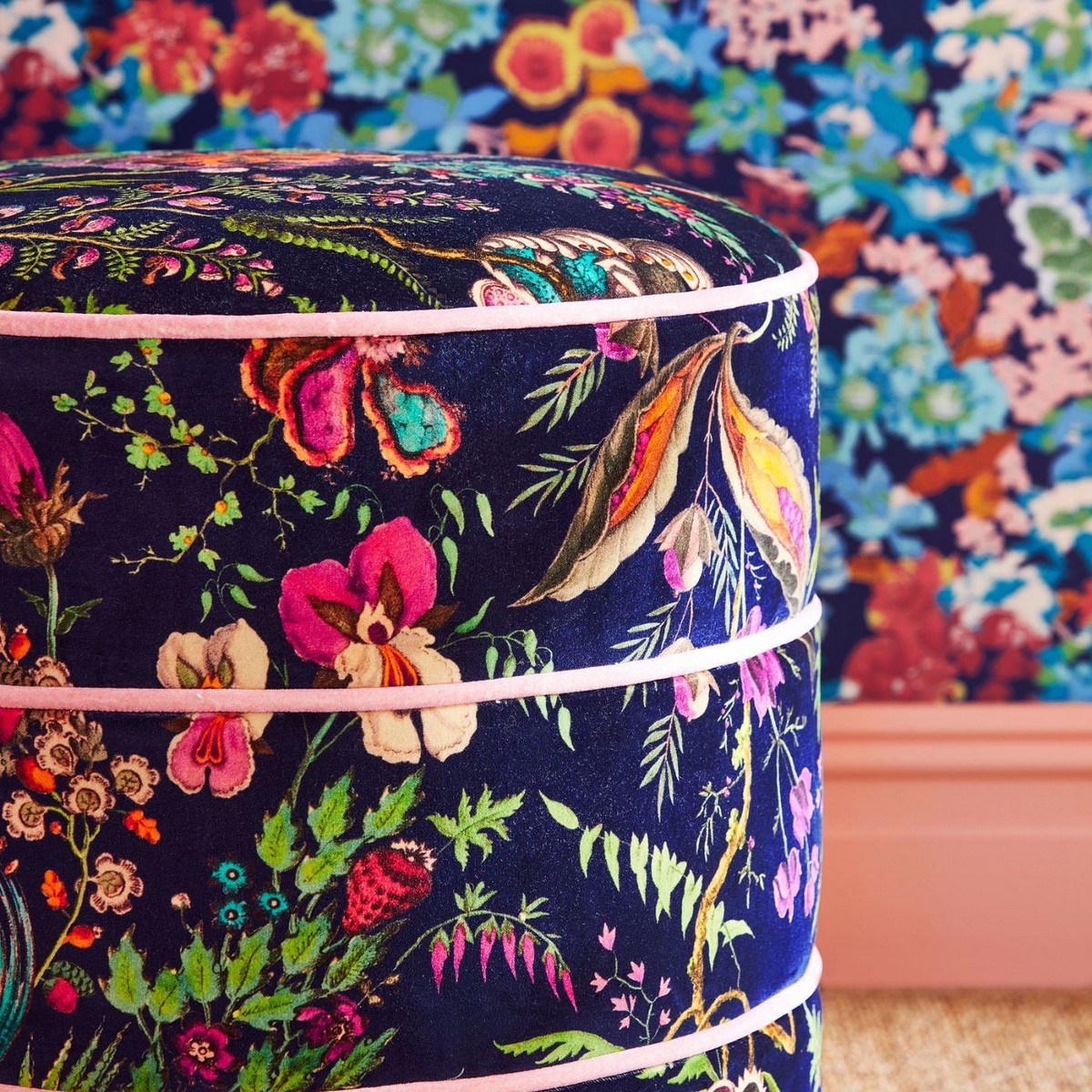 Wonderland Floral Sapphire / Spinel / Emerald Fabric by Harlequin - HSRF121183