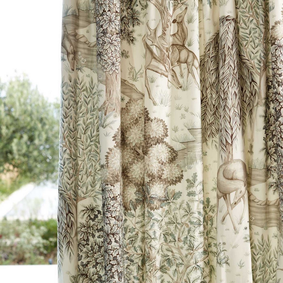 The Brook Wide Width Sage / Linen Fabric by William Morris & Co. - MSWW227273
