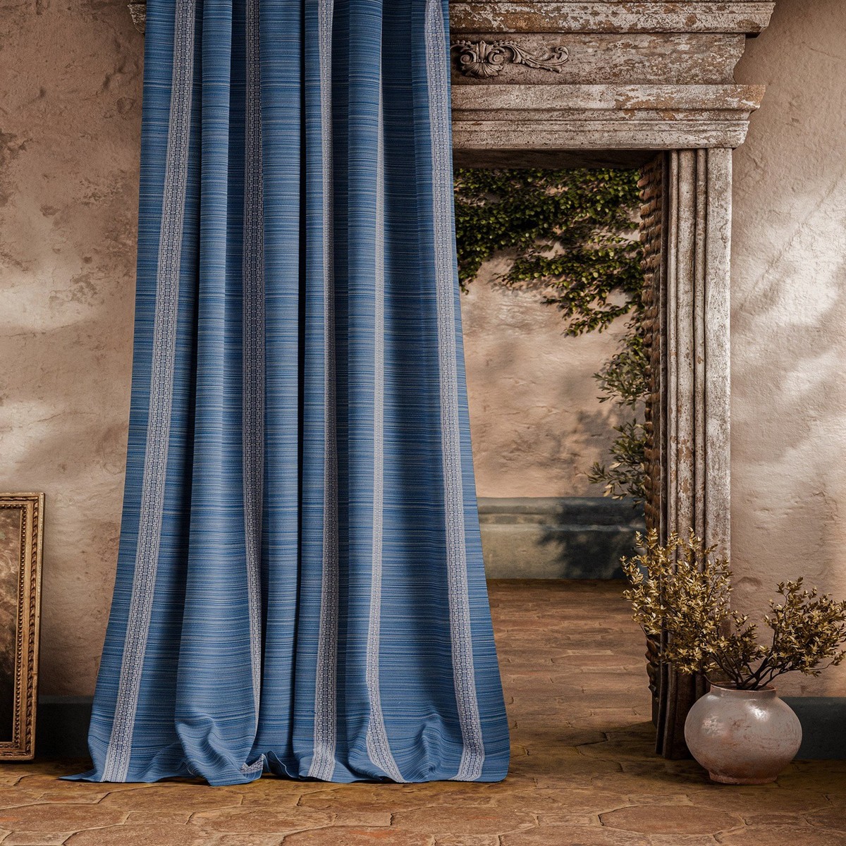 Bellagio Stripe Azure Fabric by Zoffany - ZOF0242-04