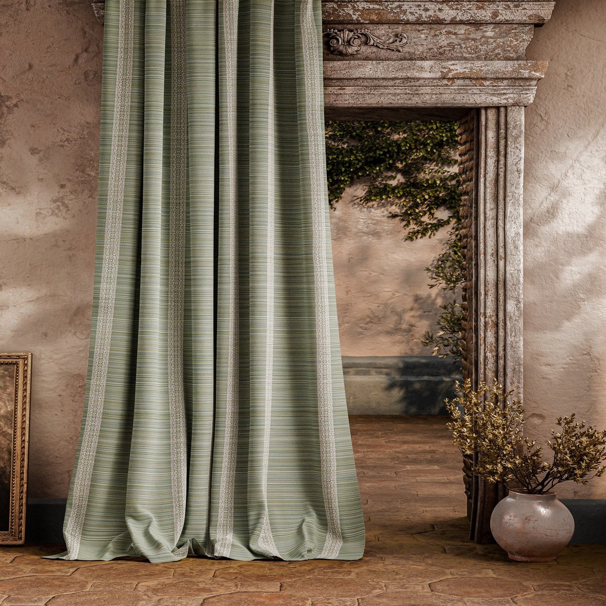 Bellagio Stripe Eau De Nil Fabric by Zoffany - ZOF0242-01