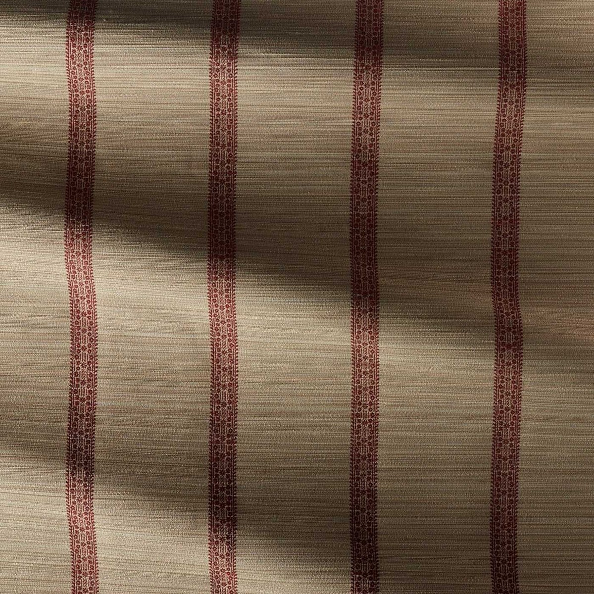 Bellagio Stripe Sandstone / Russet Fabric by Zoffany - ZOF0242-02