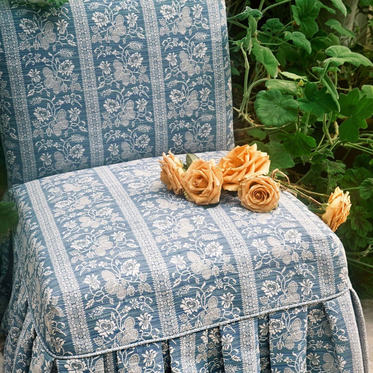 Filigree Bellagio Stripe Azure Fabric by Zoffany - ZOF0244-04