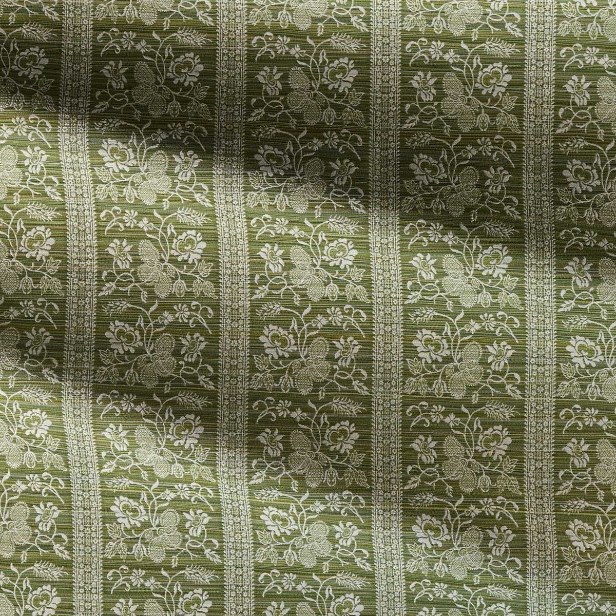 Filigree Bellagio Stripe Evergreen Fabric by Zoffany - ZOF0244-06