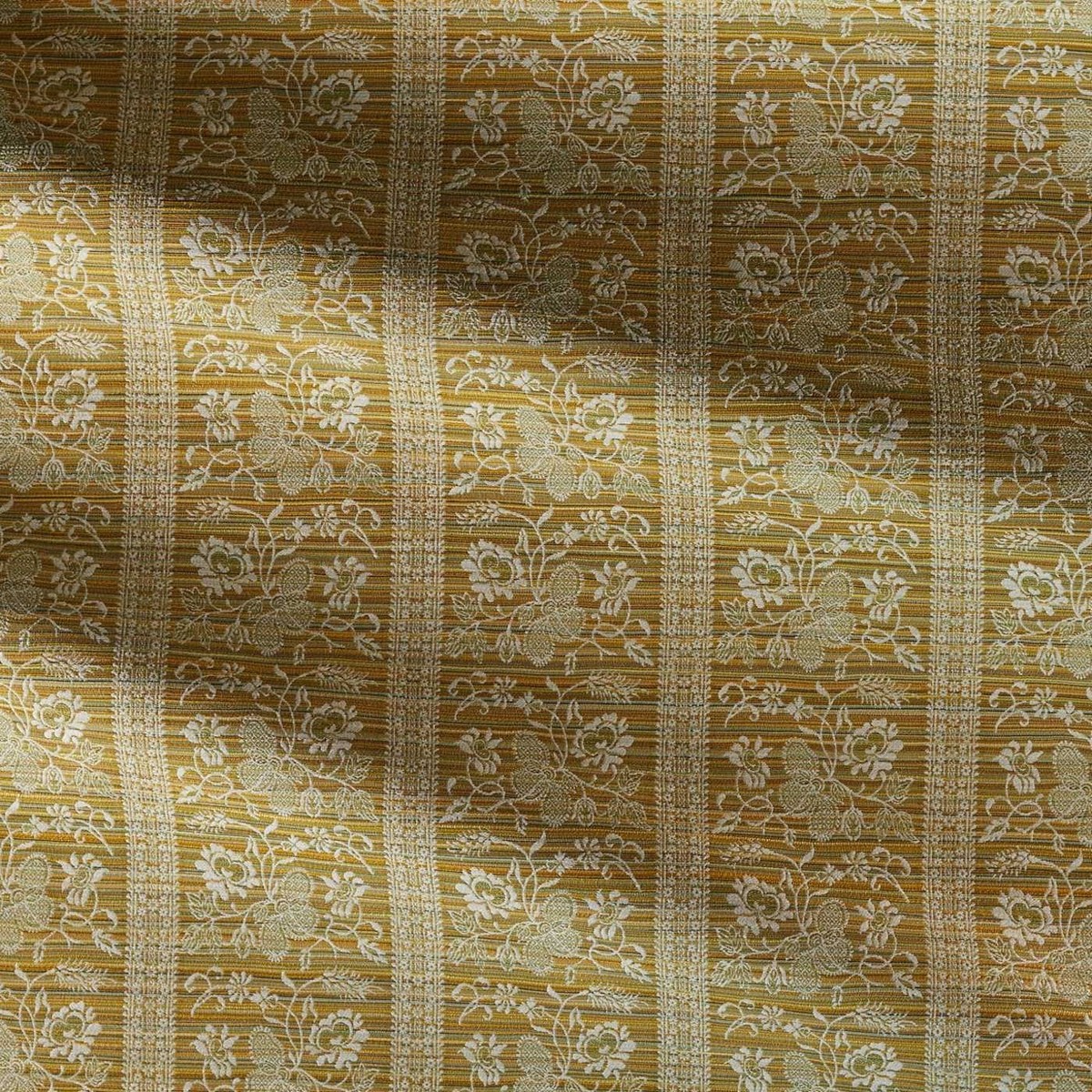 Filigree Bellagio Stripe Silk Yellow Fabric by Zoffany - ZOF0244-05