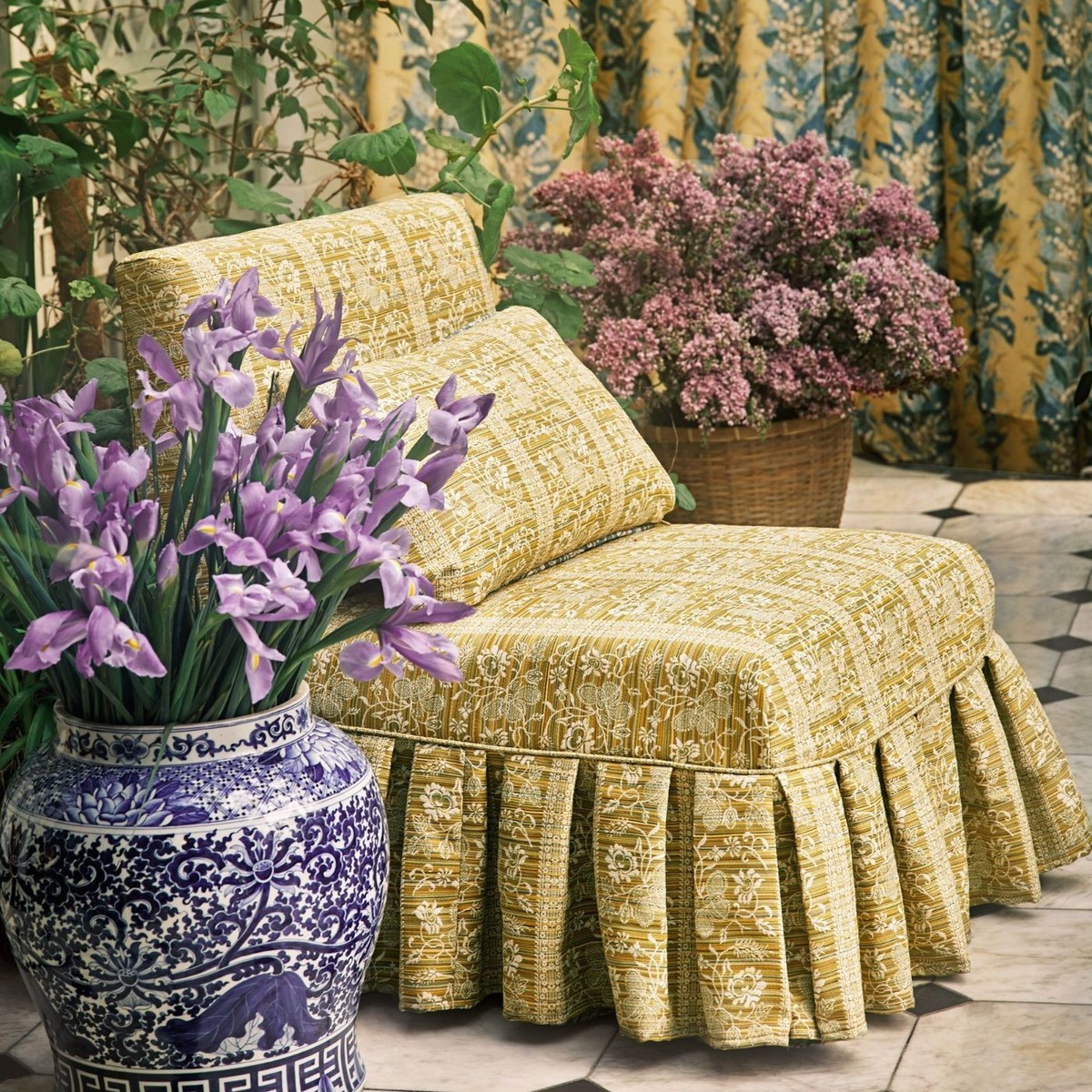 Filigree Bellagio Stripe Silk Yellow Fabric by Zoffany - ZOF0244-05