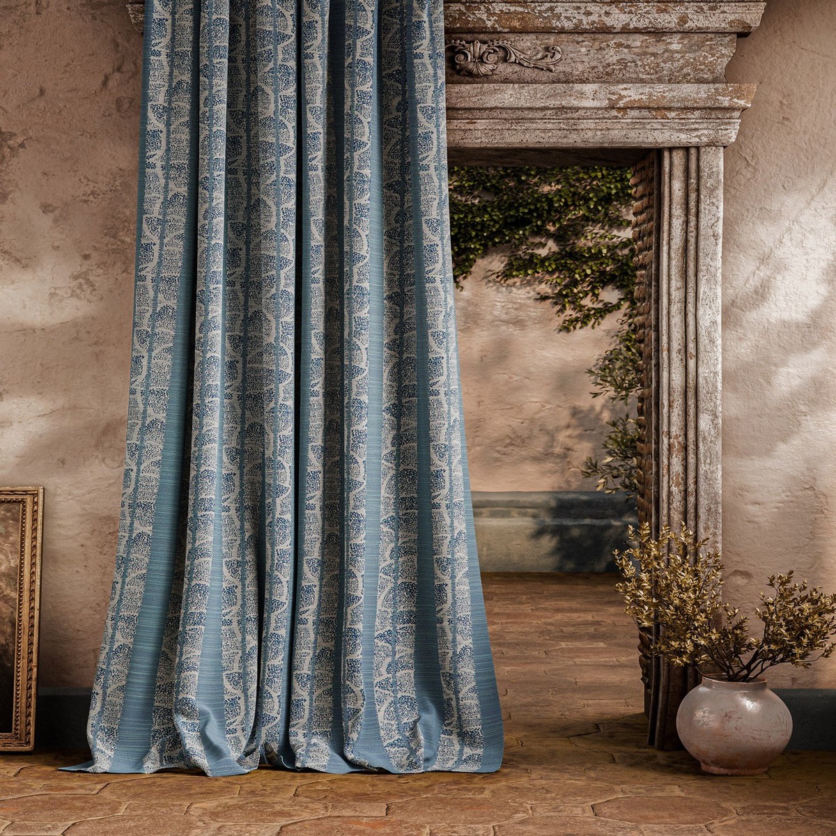 Kyoto Stripe Azure Fabric by Zoffany - ZOF0250-03