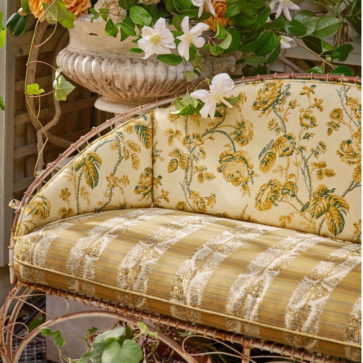 Kyoto Stripe Silk Yellow Fabric by Zoffany - ZOF0250-04