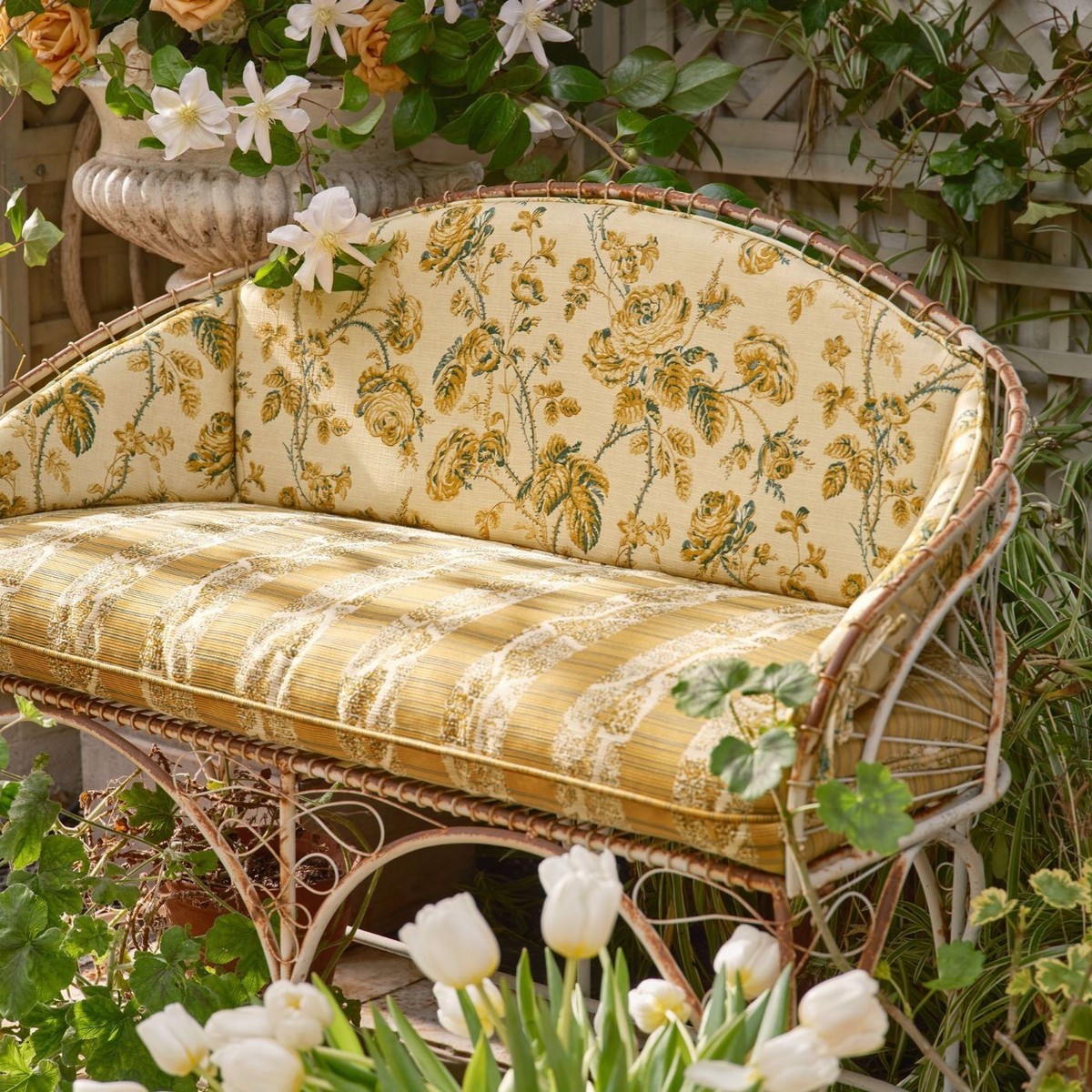 Kyoto Stripe Silk Yellow Fabric by Zoffany - ZOF0250-04