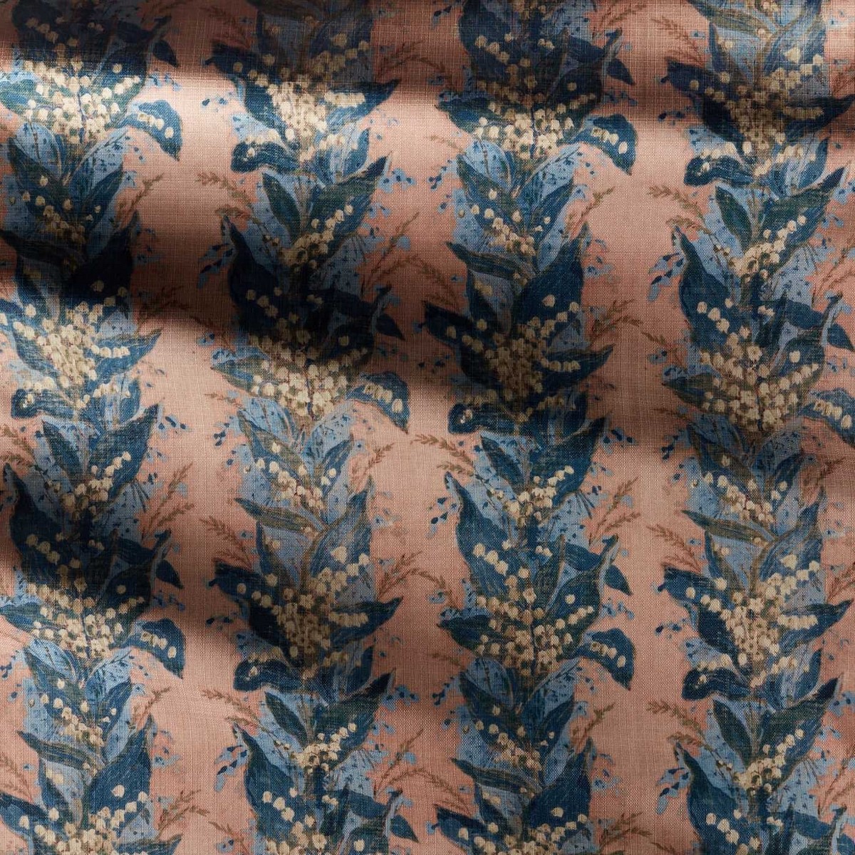 Lily Stripe Archive Coral Fabric by Zoffany - ZOF0251-02