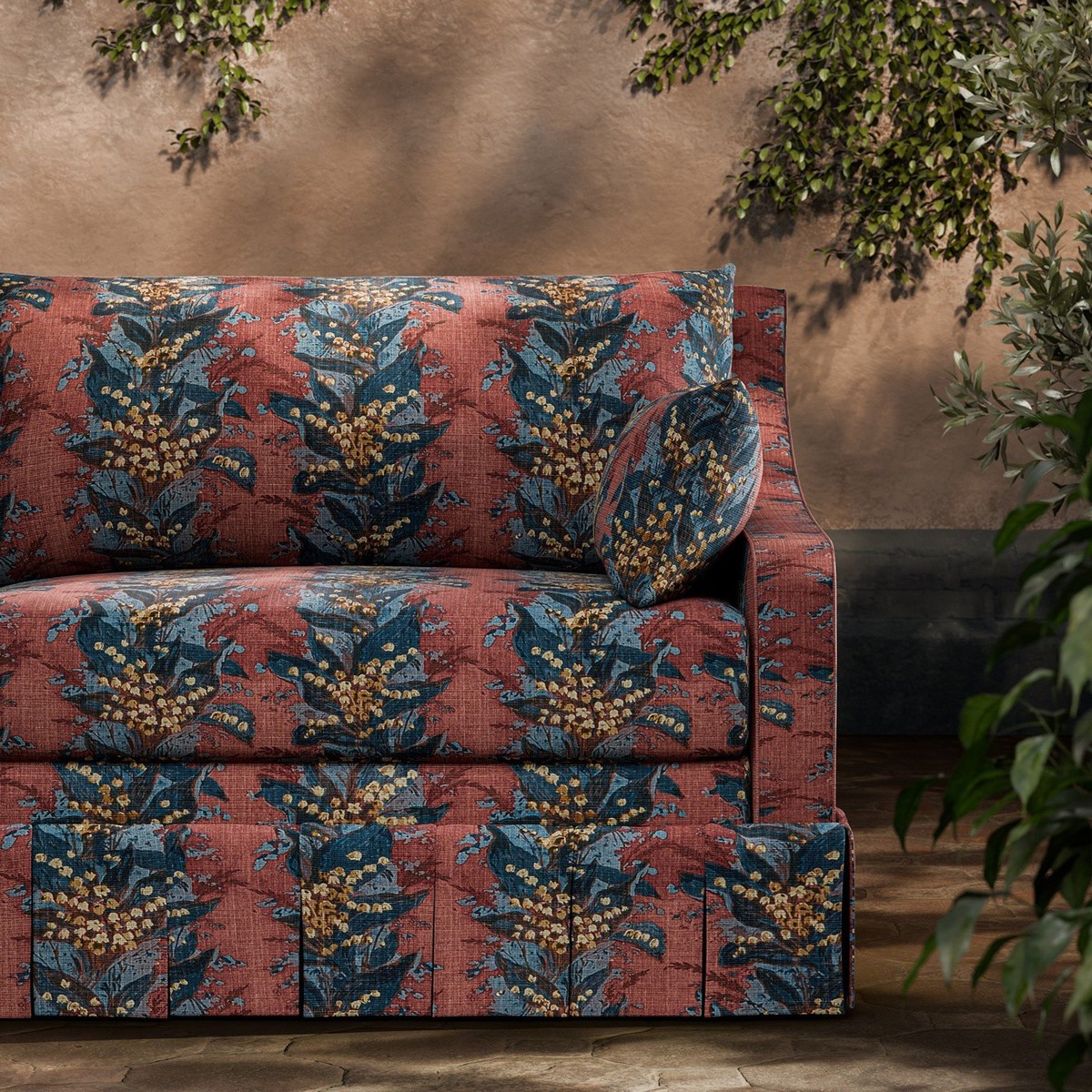 Lily Stripe Rouge Fabric by Zoffany - ZOF0251-04