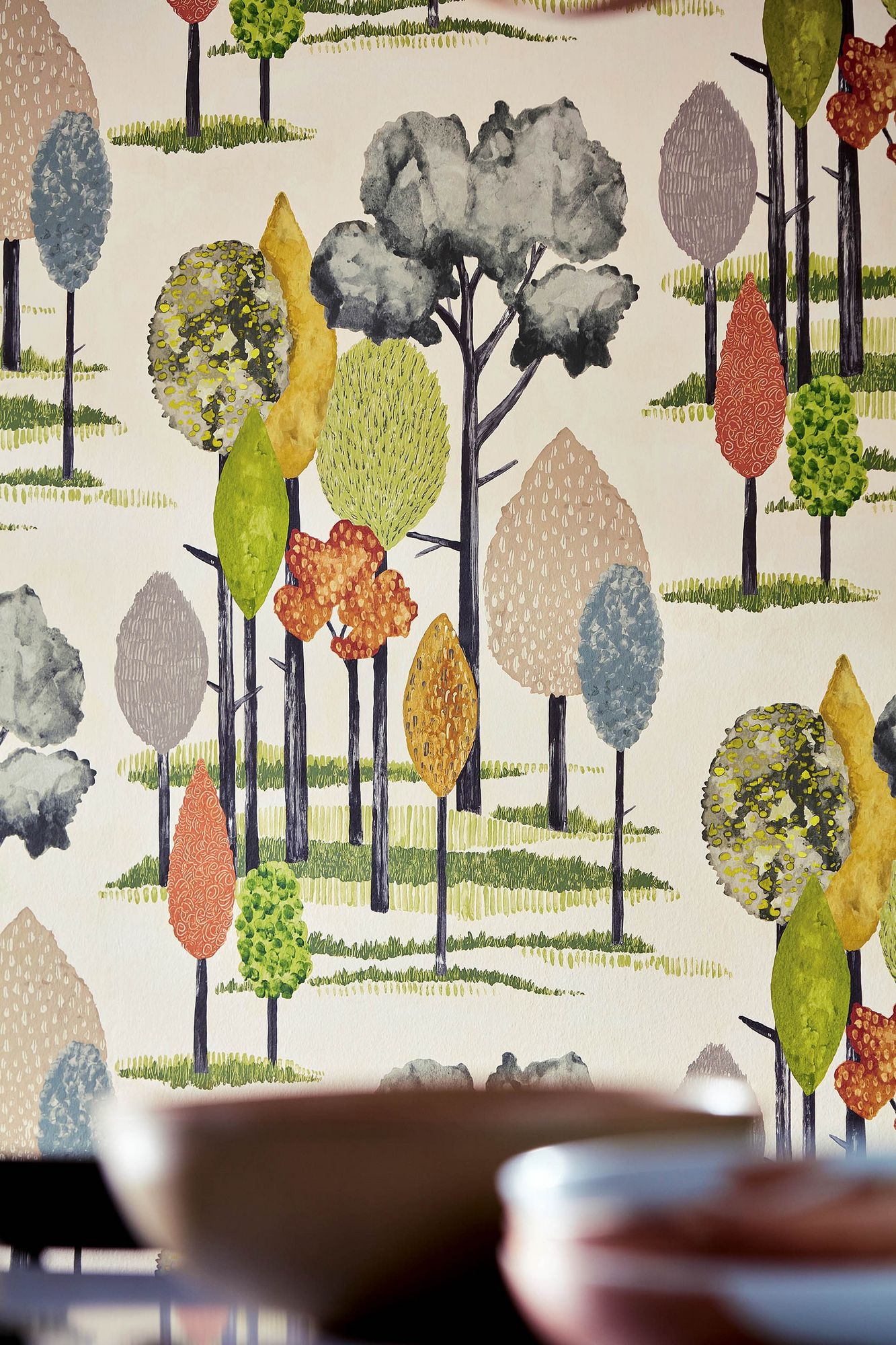 Tall Trees Olive Fabric by Ohpopsi - CEP50135W