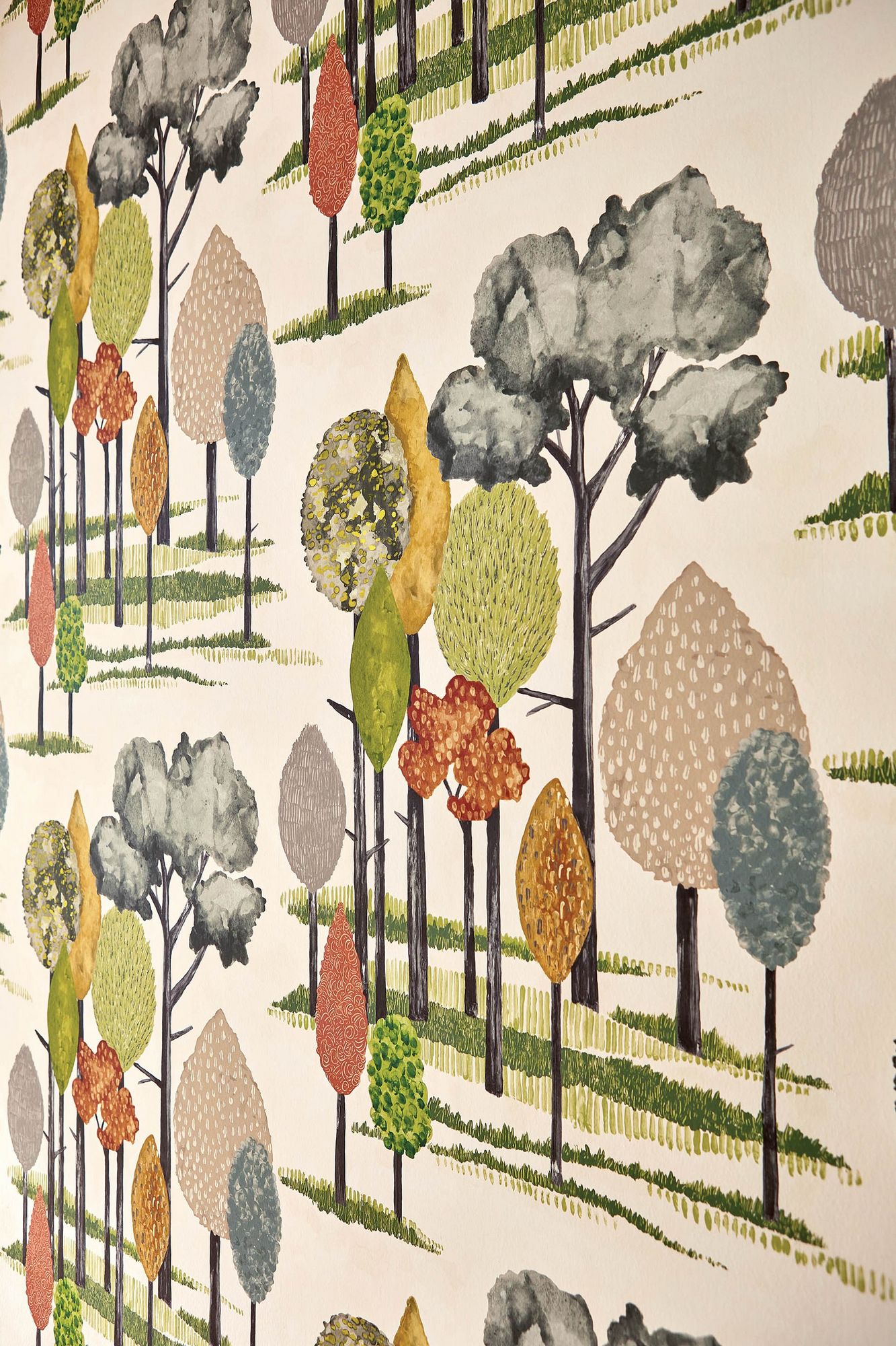 Tall Trees Olive Fabric by Ohpopsi - CEP50135W