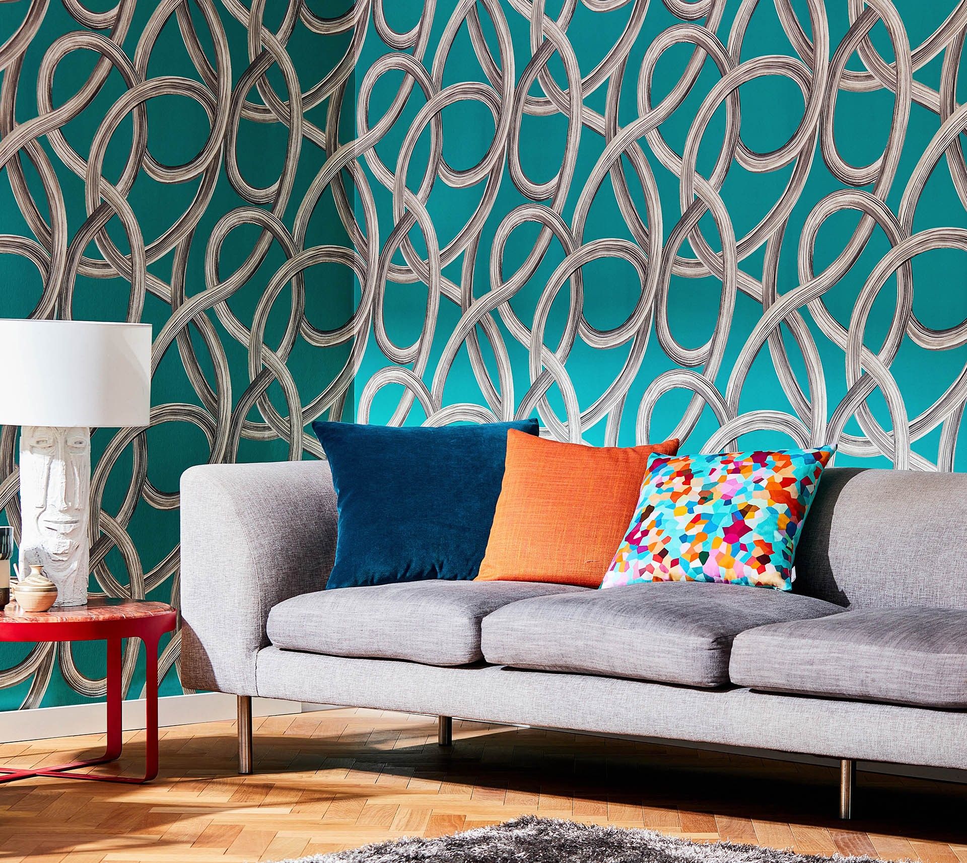 Twisted Geo Turquoise Fabric by Ohpopsi - CEP50124W
