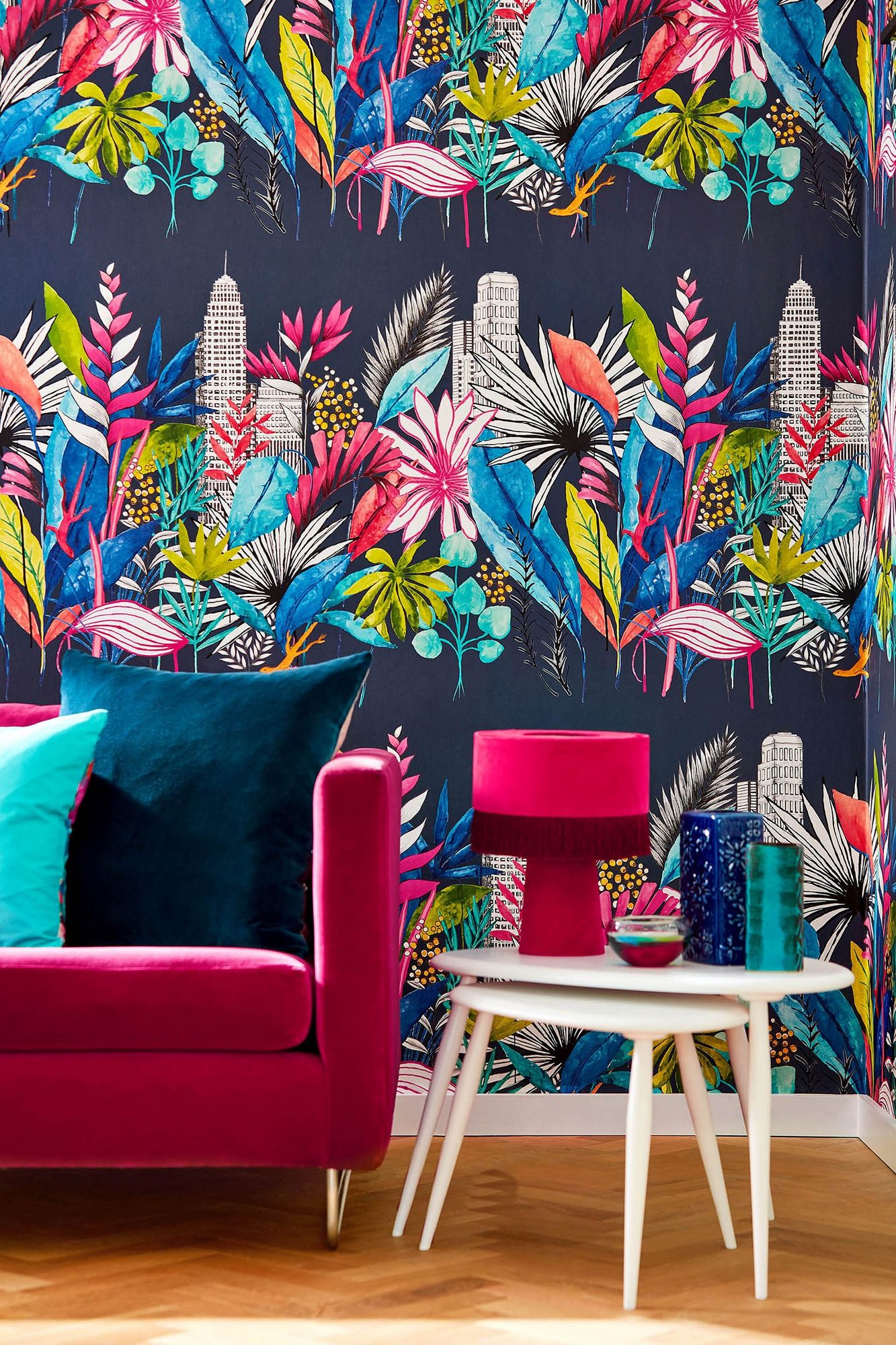 Urban Tropic Midnight Fabric by Ohpopsi - CEP50110W