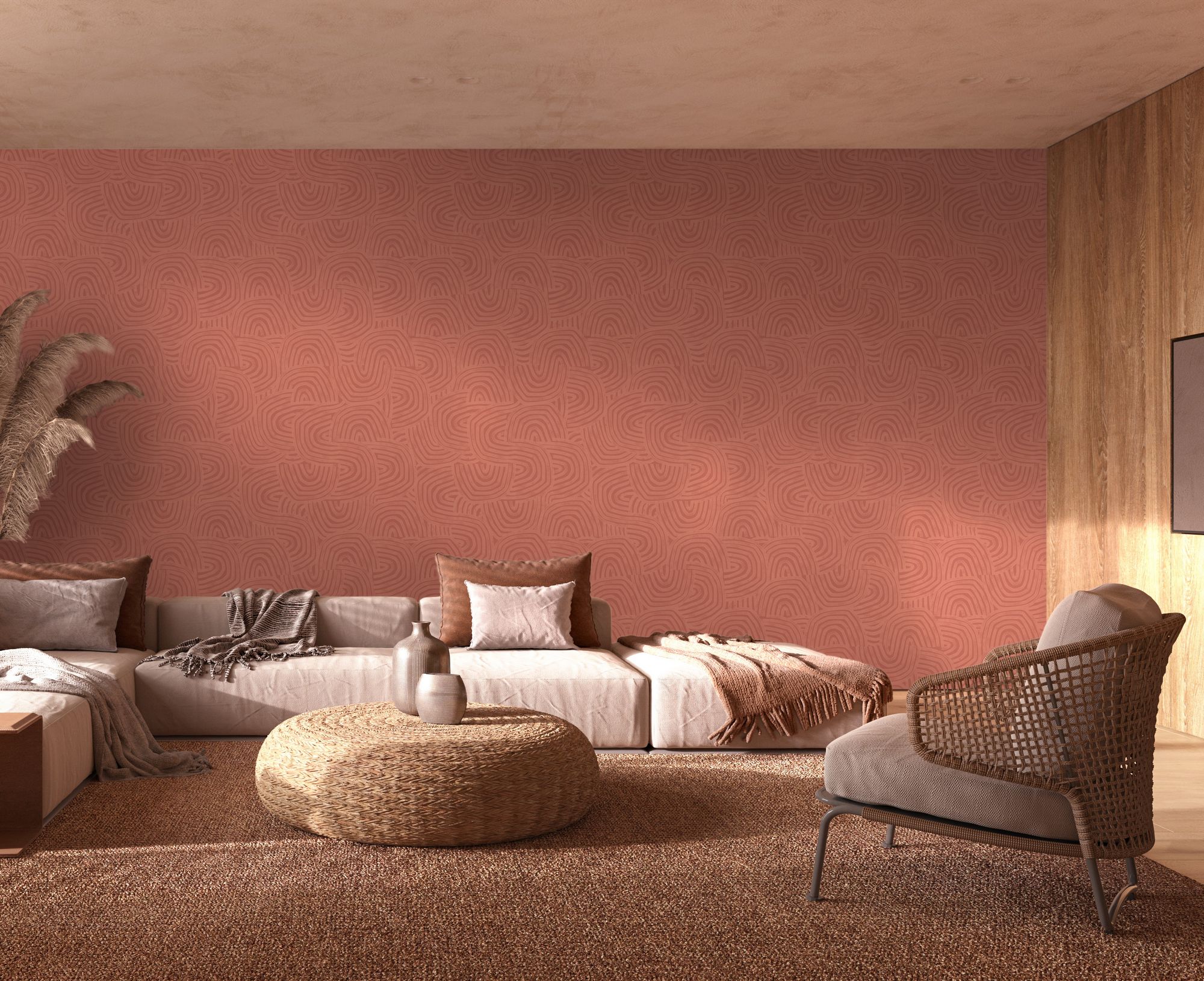 Venation Rust Fabric by Ohpopsi - GHS50129W