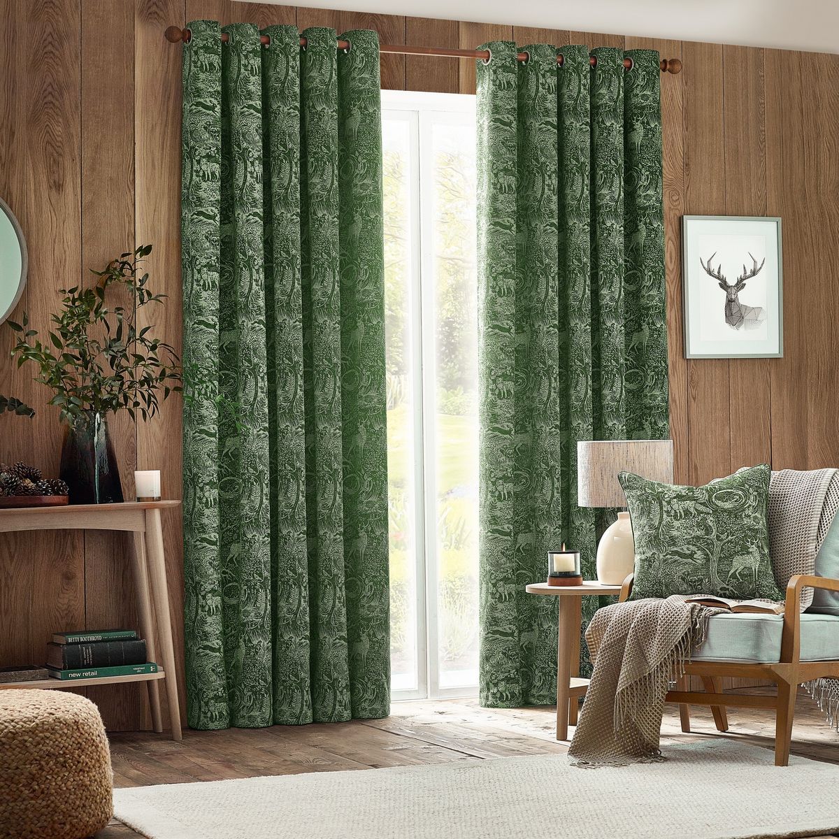 Winter Woods Emerald Cushion Fabric by furn. - WWOODS/CC3/EME