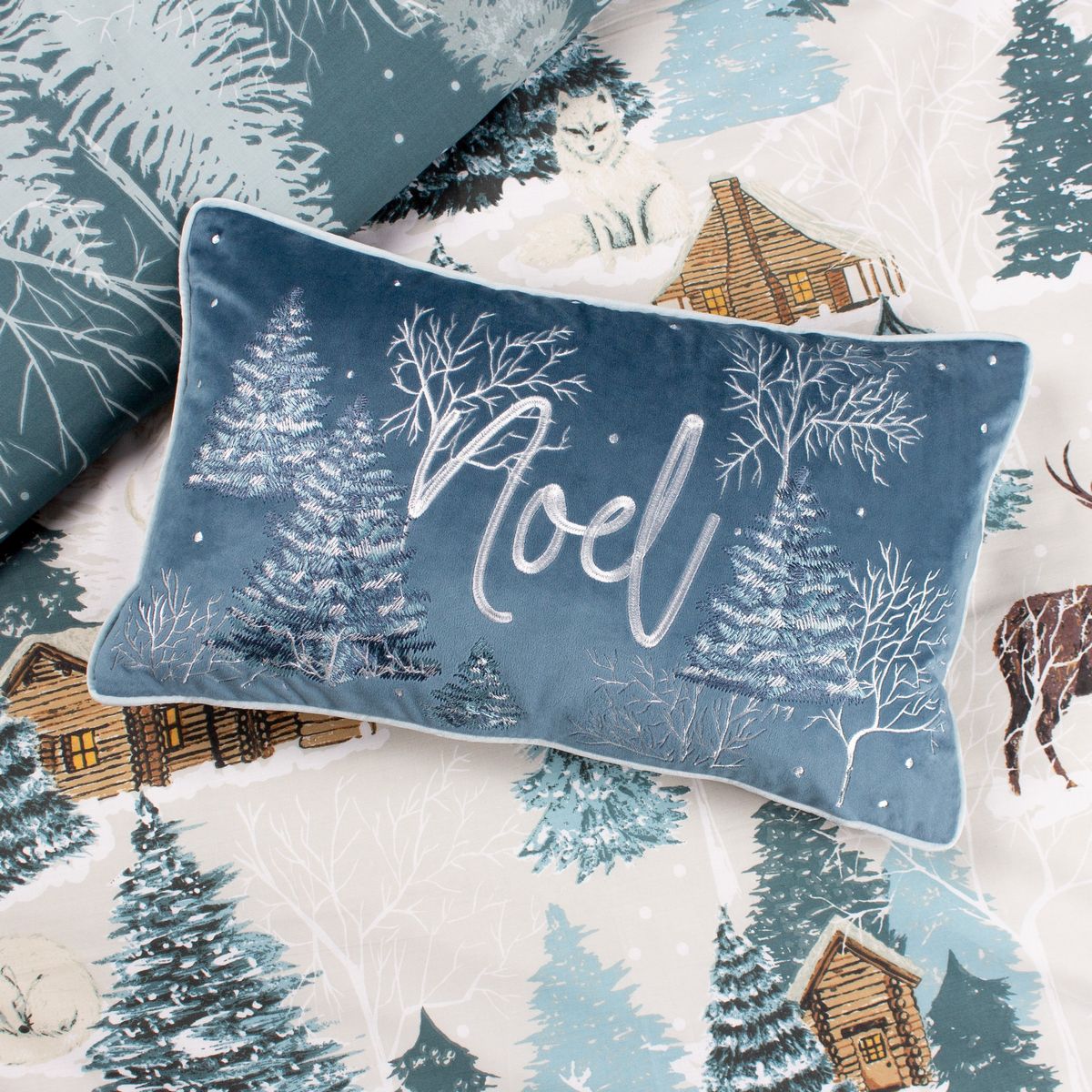 Arcticus Noel Blue Cushion Fabric by furn. - ARCTICU/3CC/BLU