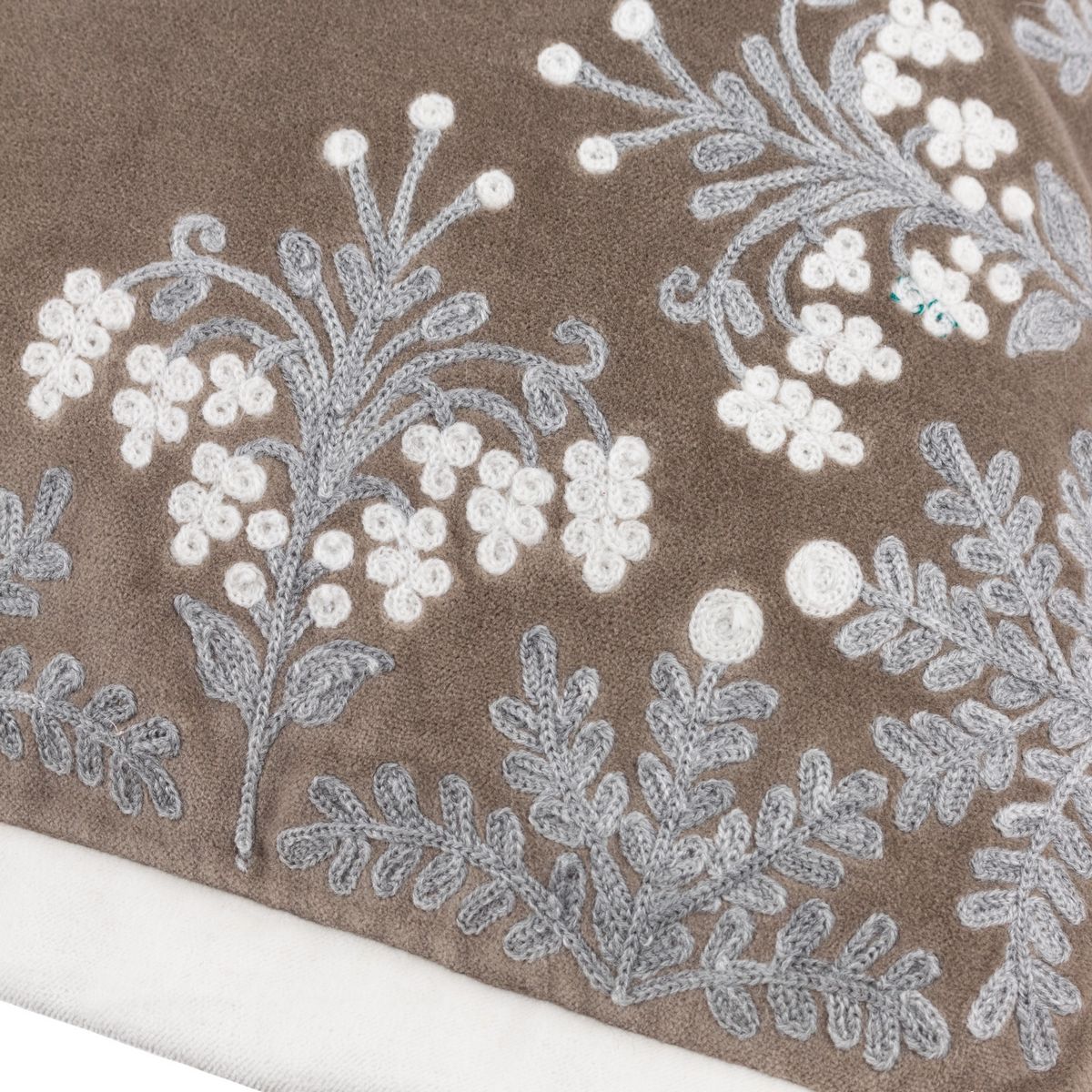 Winter Bloom Taupe Cushion Fabric by Paoletti - WINTBLO/CC3/TAU