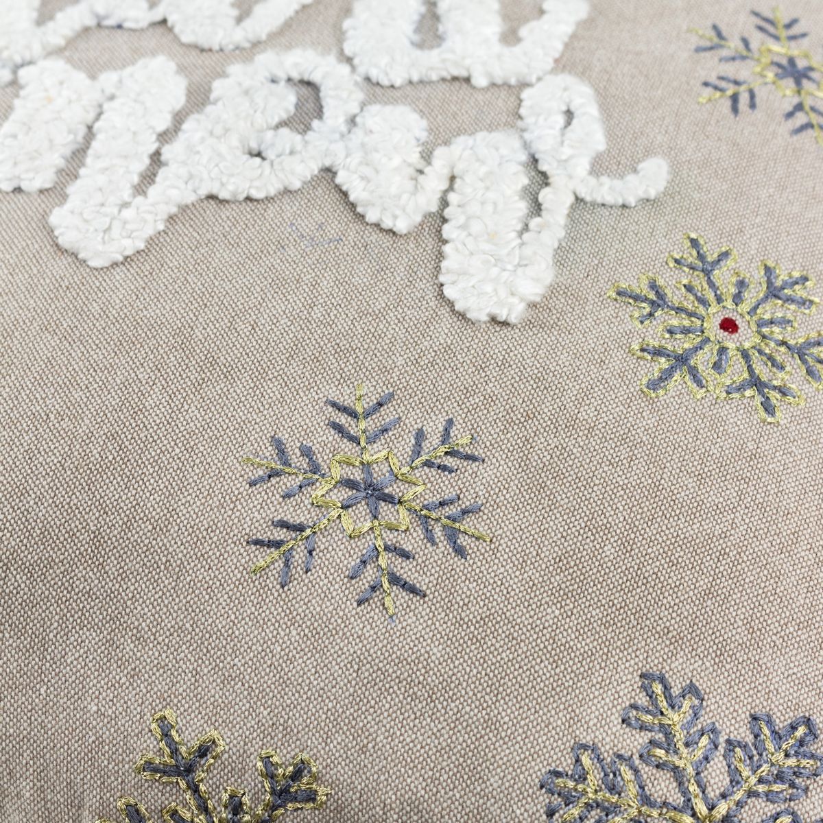 Winter Let It Snow Green Cushion Fabric by Paoletti - WINTLIS/CC2/GRE