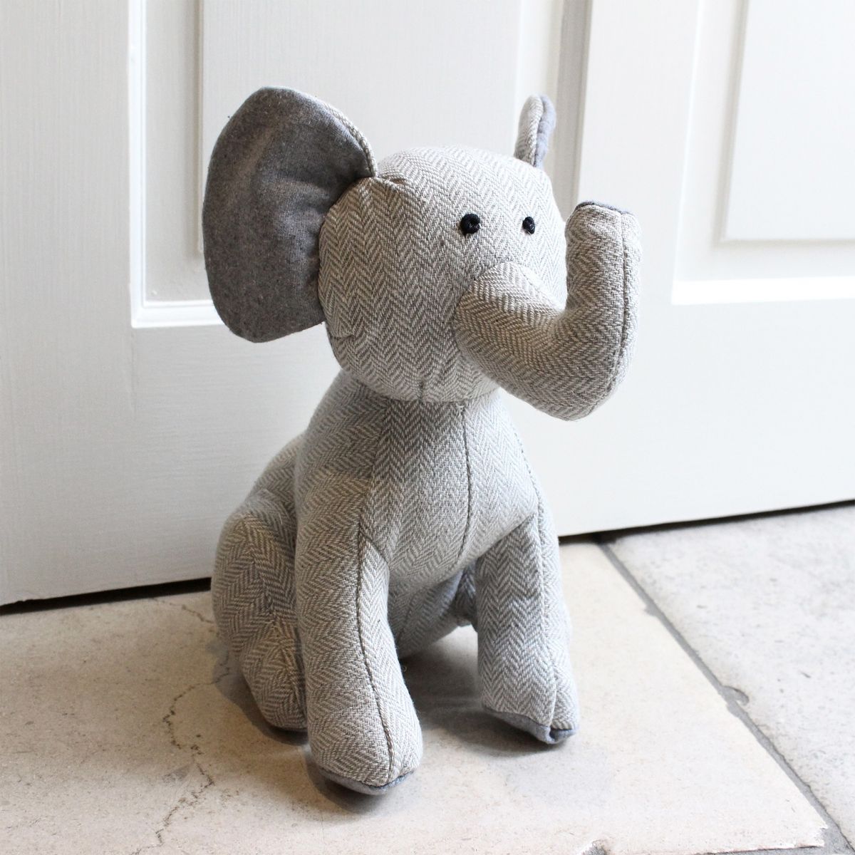 Elephant Grey Door Stop Fabric by Riva Home - ELEPHAN/DST/GRY
