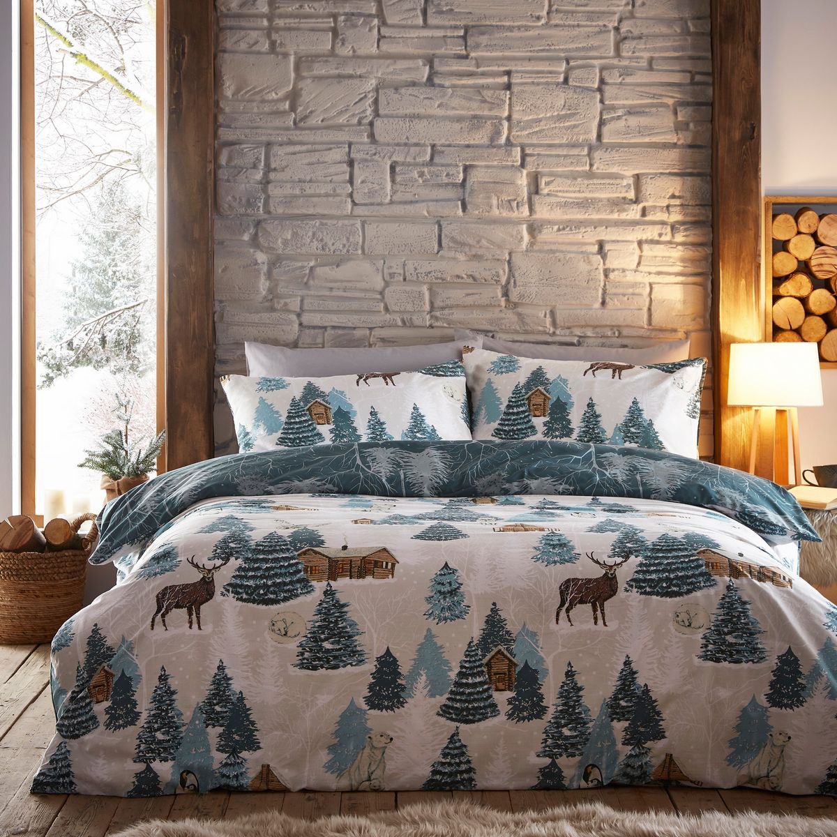 Arcticus Blue Duvet Set Fabric by furn. - ARCTICU/D01/BLU