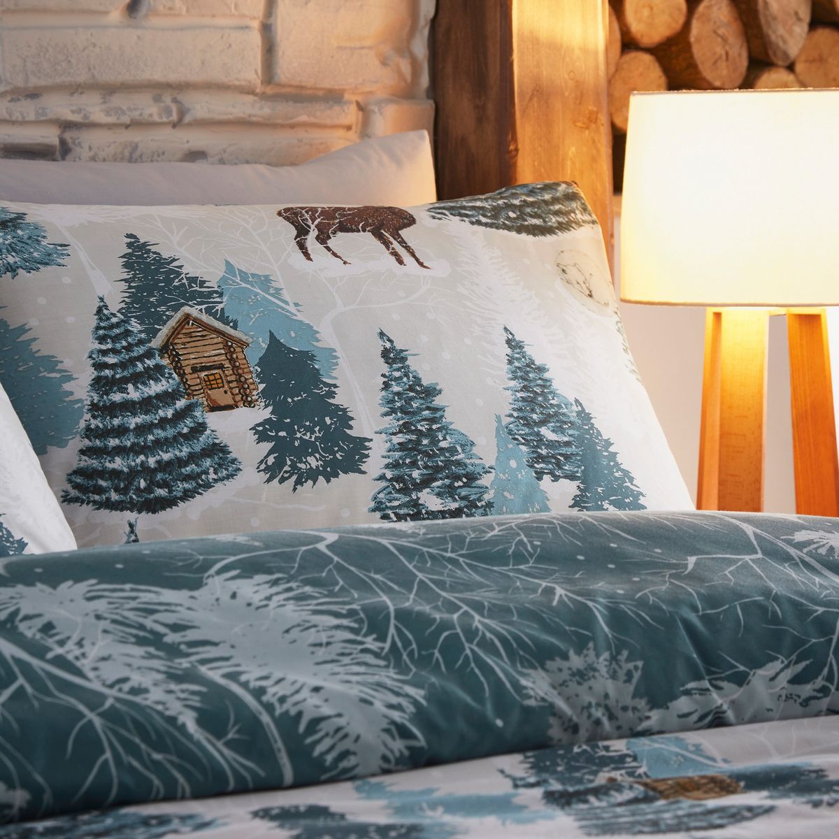 Arcticus Blue Duvet Set Fabric by furn. - ARCTICU/D01/BLU
