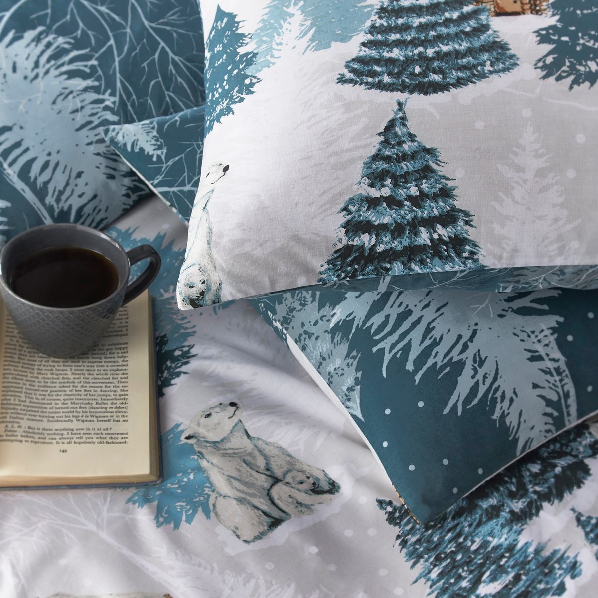 Arcticus Blue Duvet Set Fabric by furn. - ARCTICU/D01/BLU