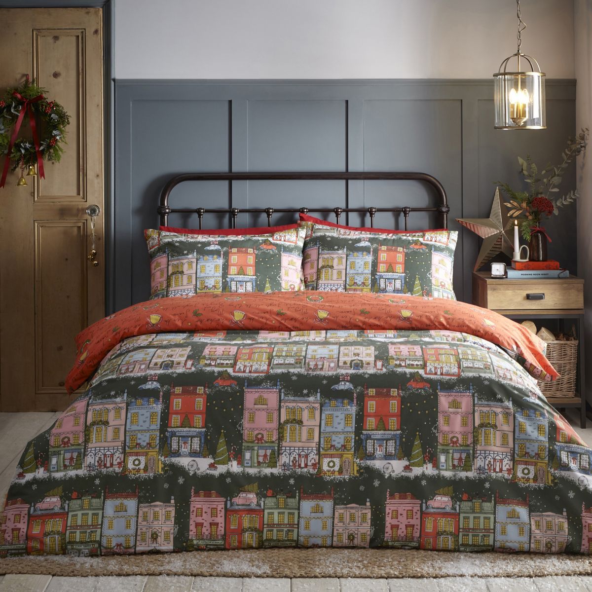 Christmas Spirit Green Duvet Set Fabric by furn. - CSPIRIT/D01/GRE