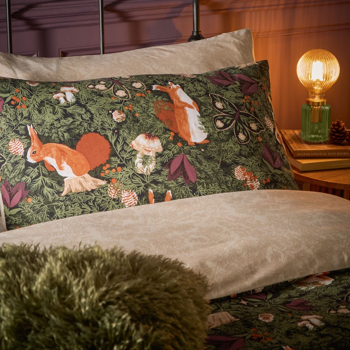 Pineberry Forest Multi Duvet Set Fabric by furn. - PINEBER/D01/MUL