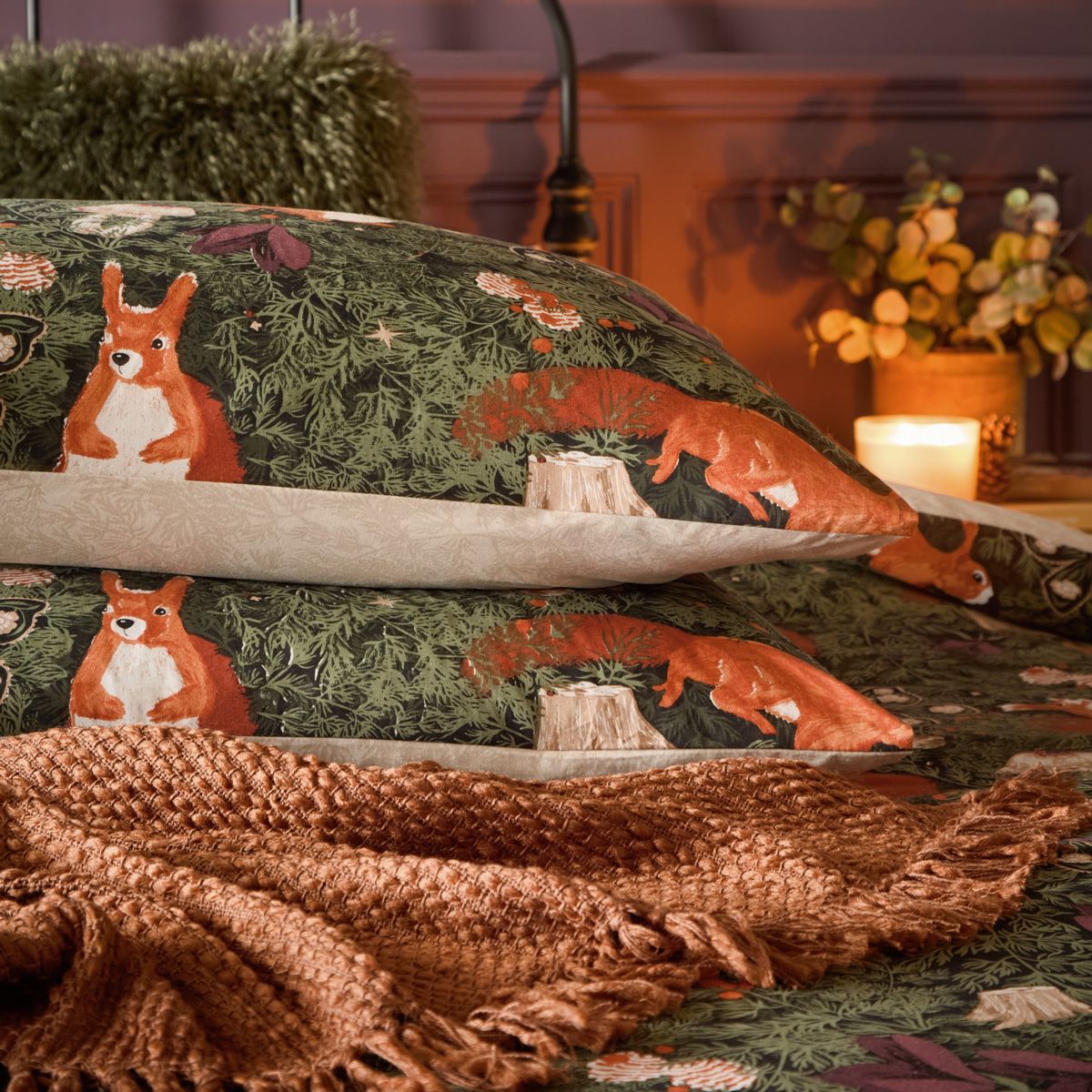 Pineberry Forest Multi Duvet Set Fabric by furn. - PINEBER/D01/MUL