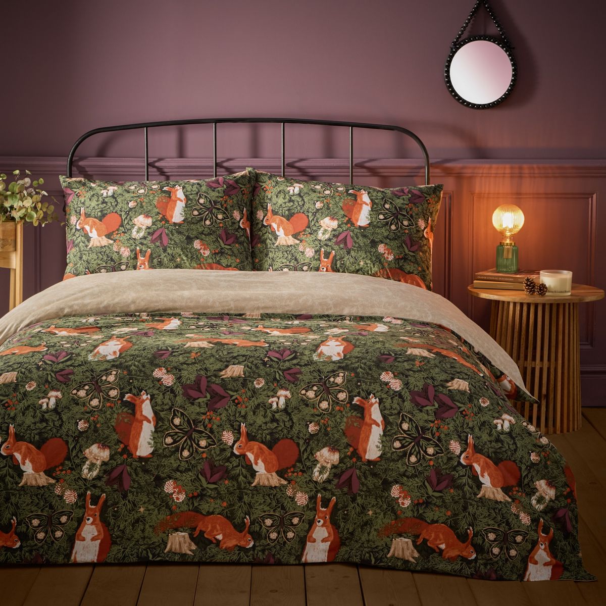 Pineberry Forest Multi Duvet Set Fabric by furn. - PINEBER/D01/MUL
