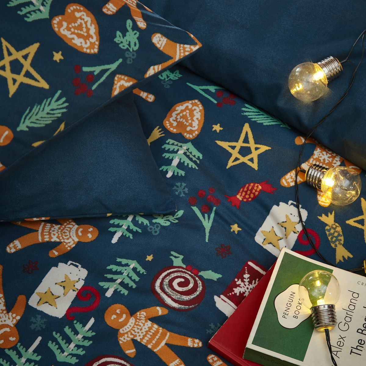 703 Yuletide Treats Navy Duvet Set Fabric by furn. - 703YTRE/D00/NVY