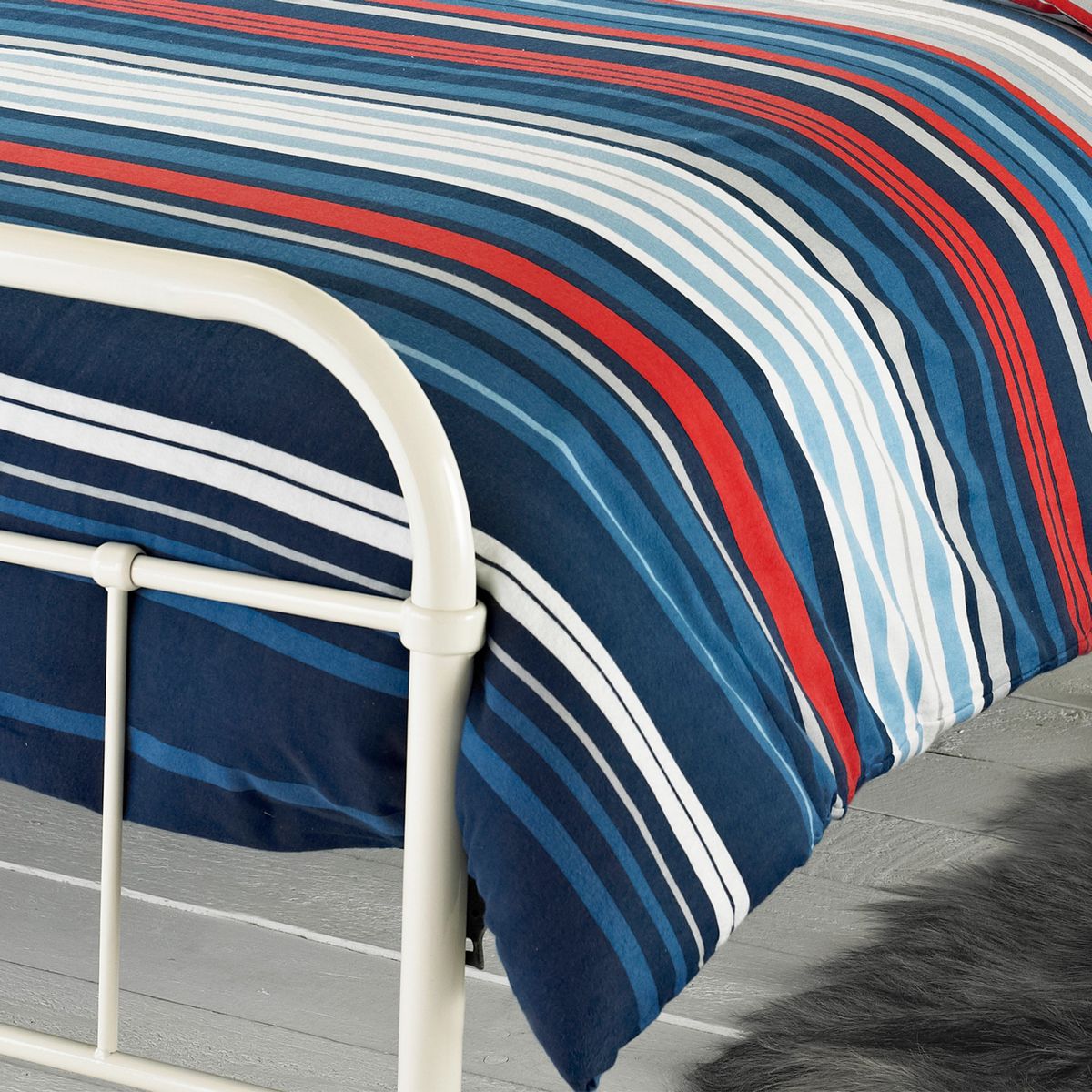 Lymington Blue / Red Duvet Set Fabric by Riva Home - LYMINGT/D01/BLU