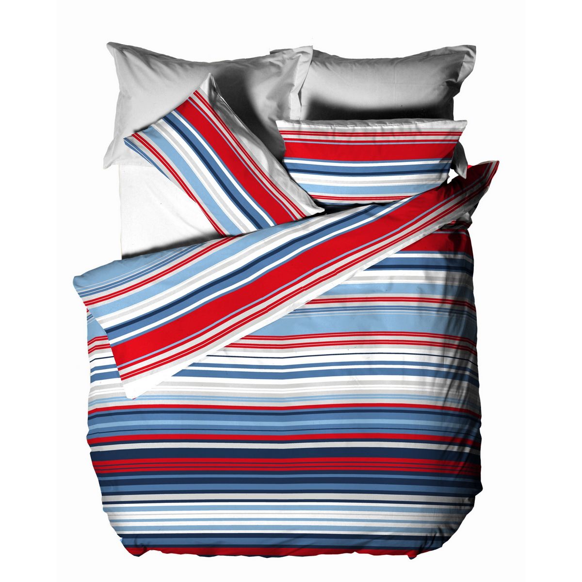 Lymington Blue / Red Duvet Set Fabric by Riva Home - LYMINGT/D01/BLU