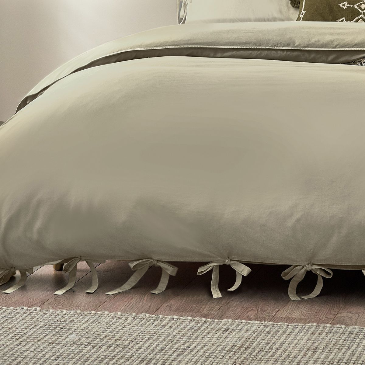 Mallow Bow Tie Linen Duvet Set Fabric by Yard - MALLOBT/D01/LIN