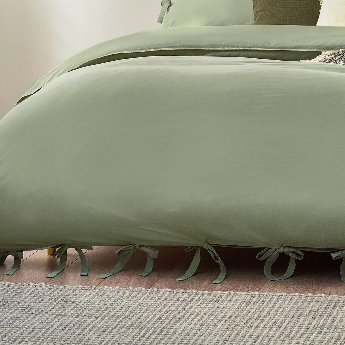 Mallow Bow Tie Soft Sage Duvet Set Fabric by Yard - MALLOBT/D01/SSA