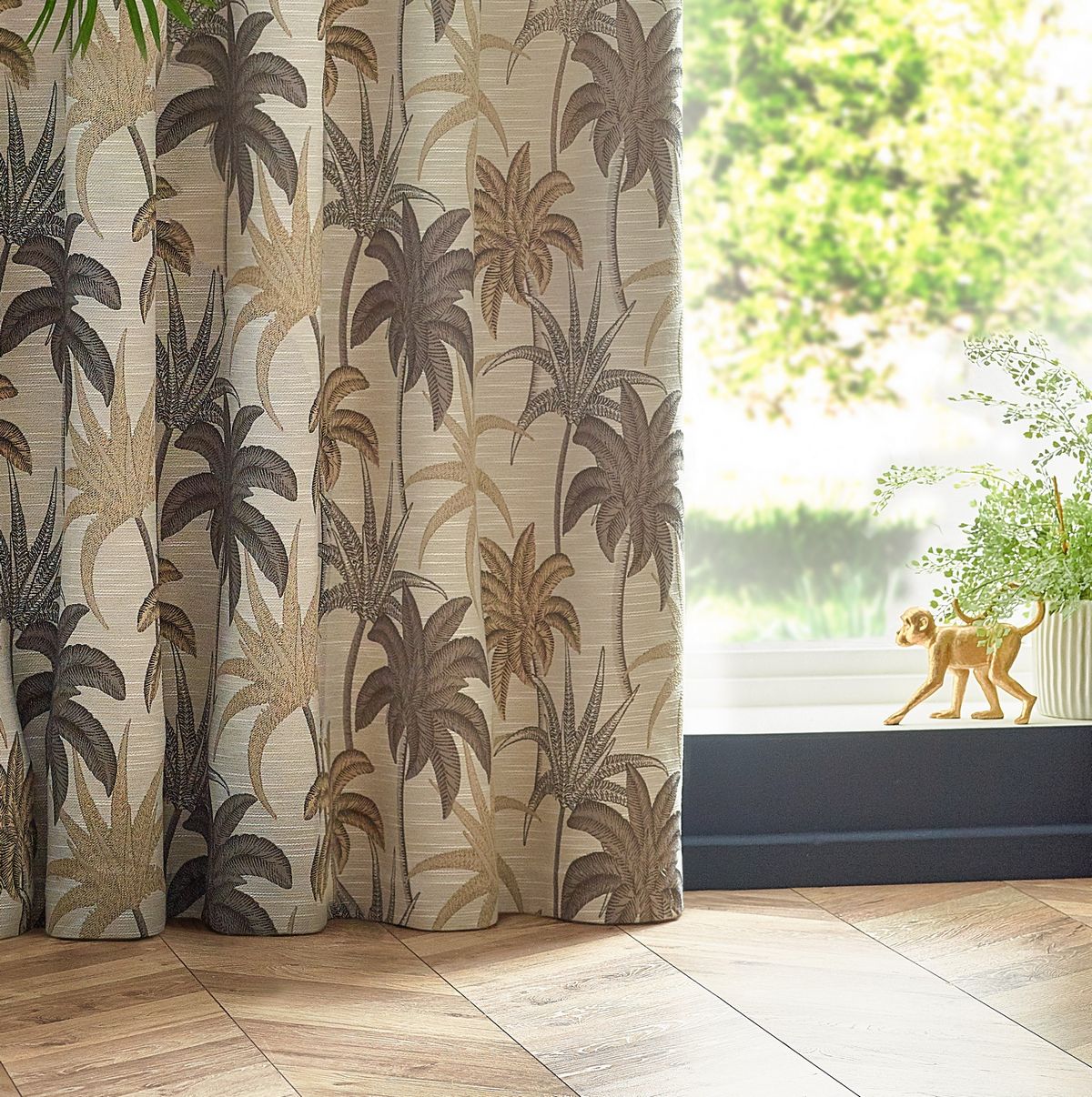 Galapagos Natural Eyelet Curtains Fabric by Wylder - GALAPAG/RT2/NAT