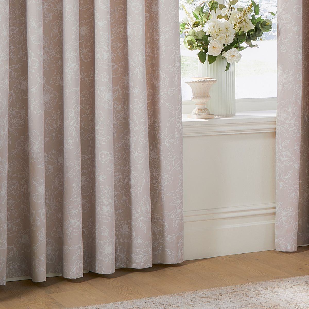 Bella Natural Eyelet Curtains Fabric by Wylder - BELLA/RT8/NAT