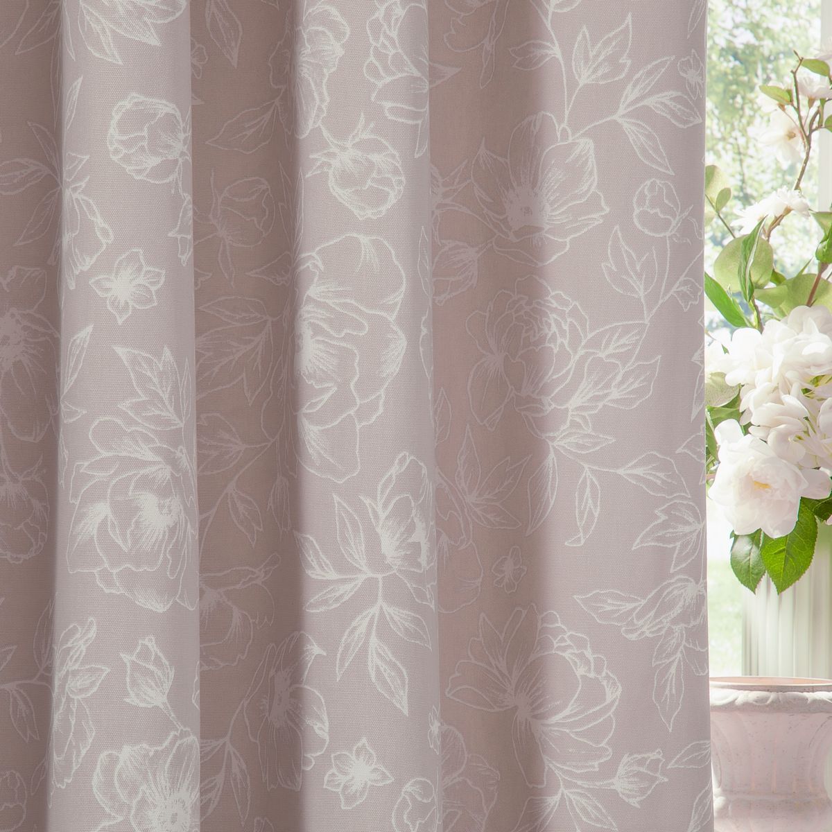 Bella Natural Eyelet Curtains Fabric by Wylder - BELLA/RT8/NAT