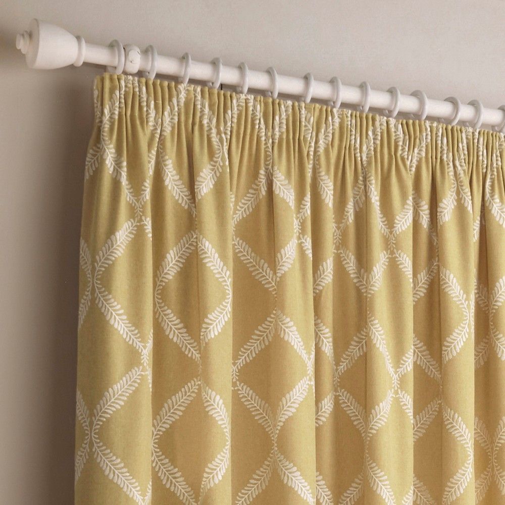 Olivia Citron Pencil Pleat Curtains Fabric by Paoletti - OLIVIA/C03/CIT